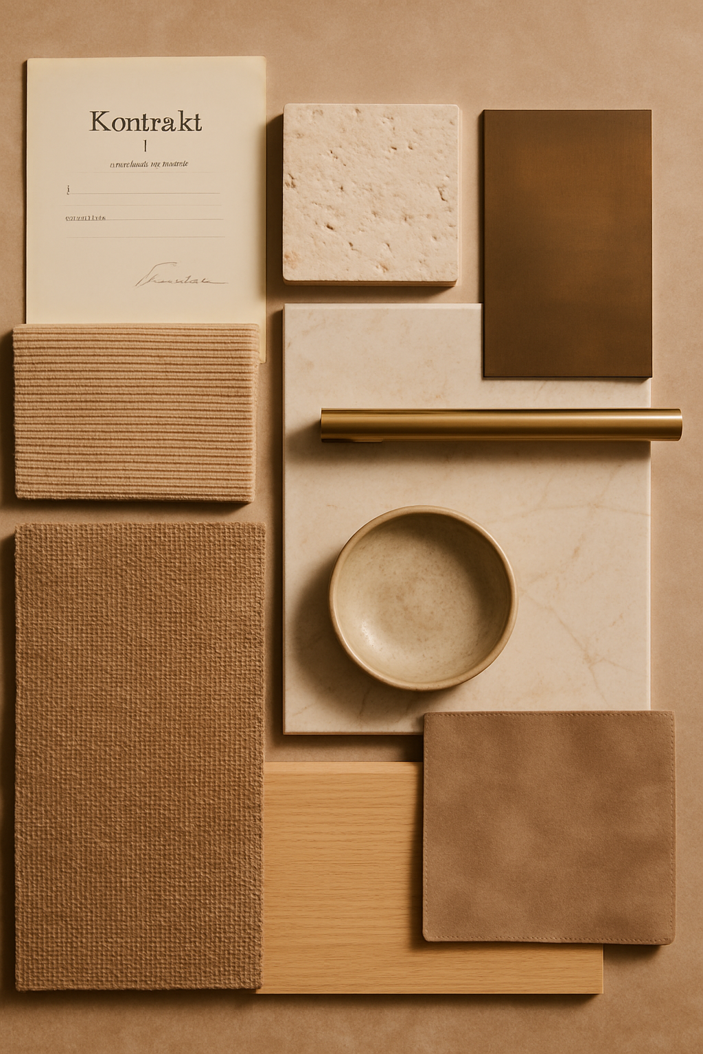 Material palette in warm neutral tones