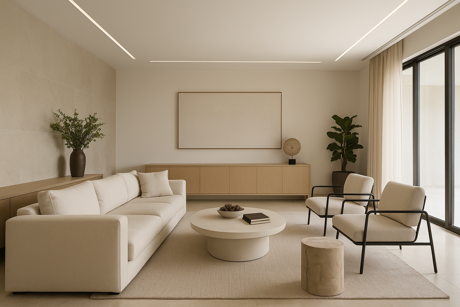 Luxury villa interior with minimal elegance
