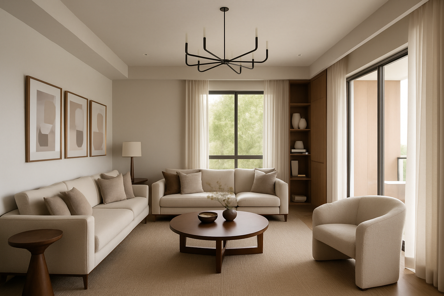 Show apartment in warm neutral palette